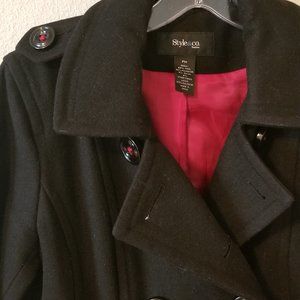 Style&Co Double Breasted Wool Peacoat